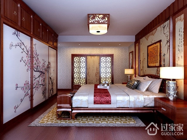 木质打造中式大宅欣赏卧室设计