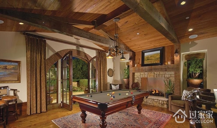 美式风格效果图家庭厅