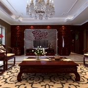 中式风格设计样板房效果图赏析客厅