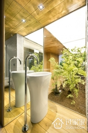 自然清新现代别墅欣赏洗手间