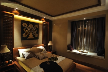 东南亚设计卧室床头背景