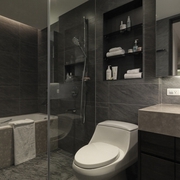 现代灰色空间效果图赏析淋浴间