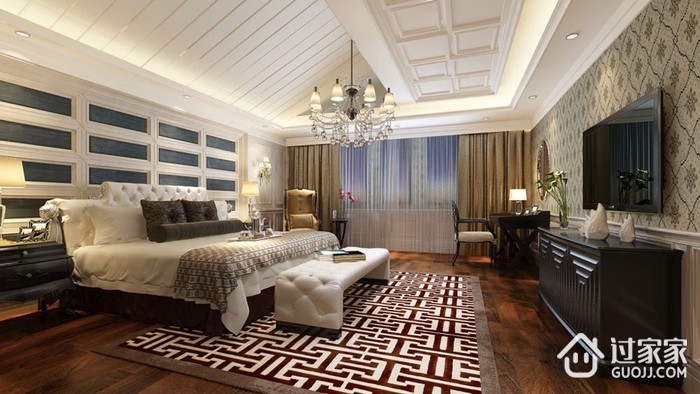美式大宅设计效果图欣赏卧室