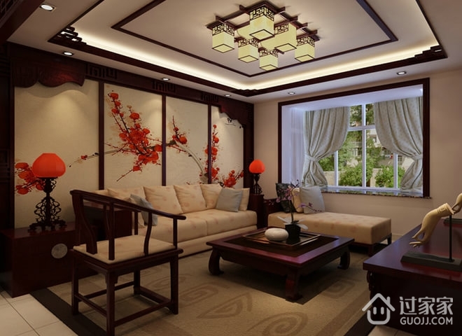 101平新中式雅致住宅欣赏客厅设计
