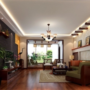 新中式风格复式楼欣赏客厅设计