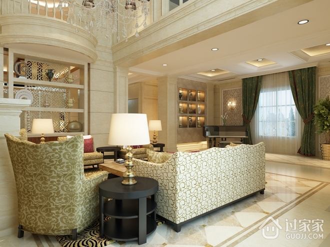 奢华欧式古典别墅设计欣赏客厅