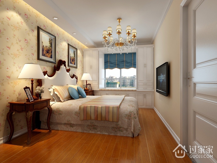 98平美式风格住宅欣赏卧室