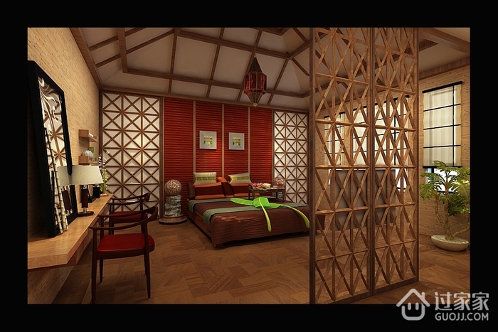 中式风格装饰效果图设计卧室