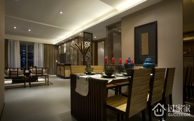 123平新中式风格住宅欣赏餐厅效果