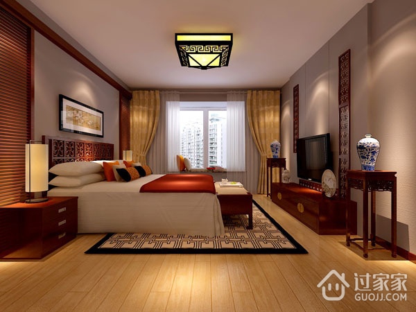 规整新中式两居室欣赏卧室灯饰