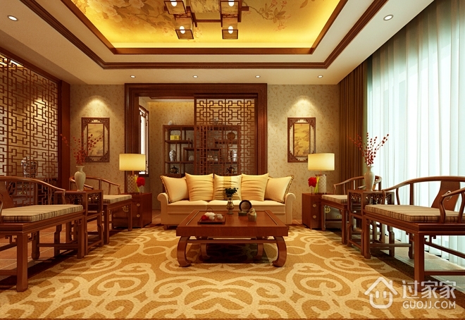中式古典住宅欣赏客厅效果