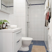 98平白色北欧住宅欣赏卫生间