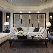 新古典白色典雅效果图欣赏客厅效果