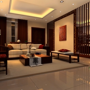 中式风格设计样板房效果图欣赏客厅效果