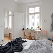98平白色北欧住宅欣赏卧室