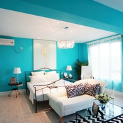 98平蓝色地中海住宅欣赏卧室效果