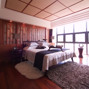 中式风木质卧室效果图
