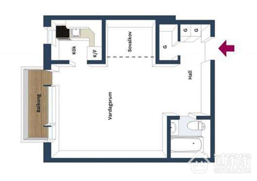 38平米单身女生公寓 阁楼床装修设计