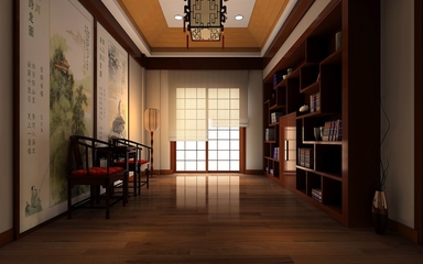 中式风格设计样板房效果图欣赏客厅效果图