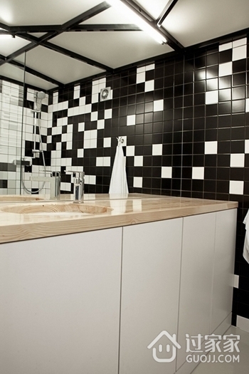 白色现代67平单身公寓欣赏卫生间效果