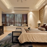 新中式样板住宅欣赏卧室陈设