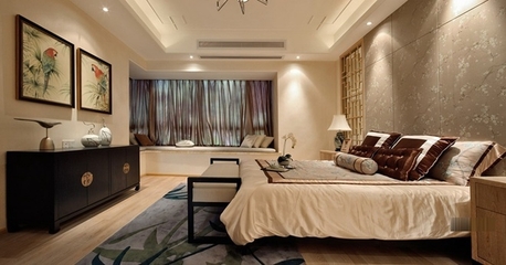 新中式样板住宅欣赏卧室陈设