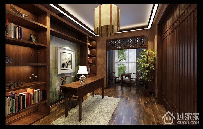 中式风格装饰设计效果套图书房