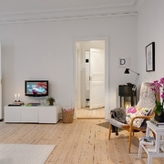 白色北欧两居案例欣赏客厅电视柜