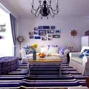 87平蓝色地中海住宅欣赏客厅