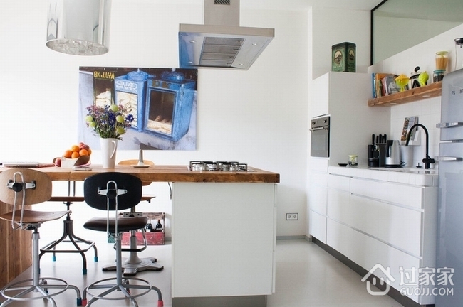 现代开放小复式公寓欣赏厨房