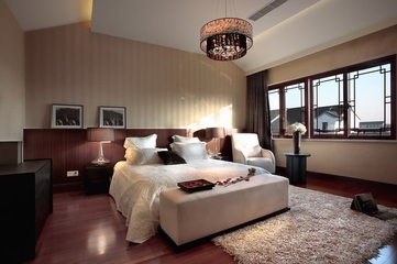新中式时尚都市别墅欣赏卧室效果