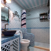 小清新蓝色两居室欣赏卫生间
