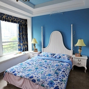 87平蓝色地中海案例欣赏卧室设计