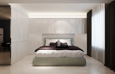 白色现代风住宅设计欣赏卧室背景墙