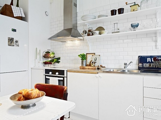 57平白色北欧一居室欣赏厨房设计