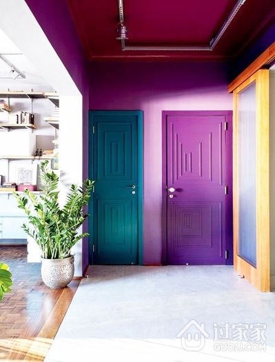 紫色混搭两居室欣赏入户厅