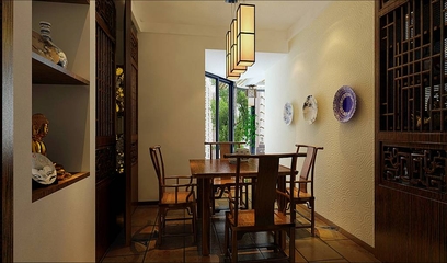 中式风格别墅装饰设计餐厅效果图