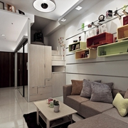 48平现代风单身公寓欣赏客厅设计