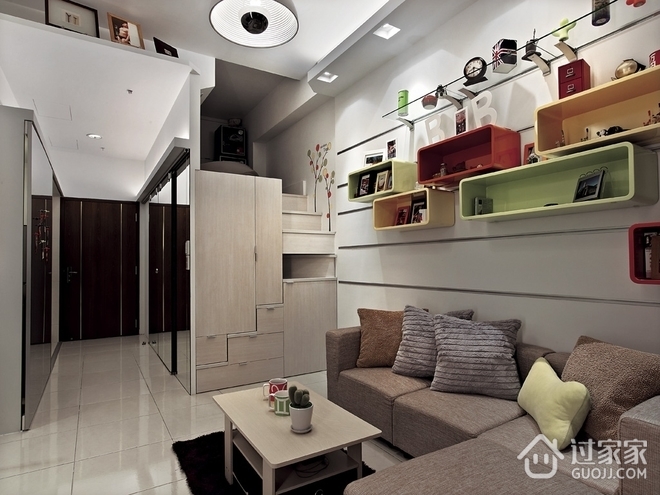 48平现代风单身公寓欣赏客厅设计