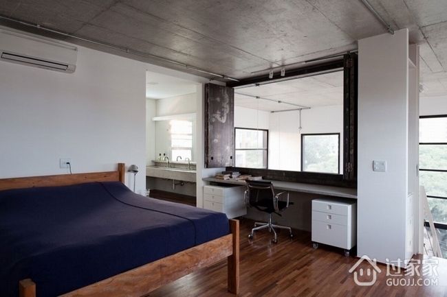白色现代复式公寓欣赏卧室