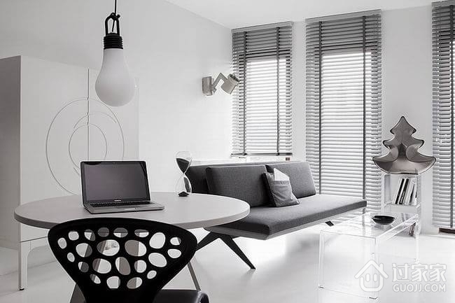 黑白现代一居室欣赏客厅