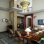 新中式风格别墅欣赏客厅效果