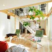 木色简约复式设计欣赏客厅陈设设计