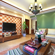 绚丽色彩东南亚住宅欣赏客厅摆件