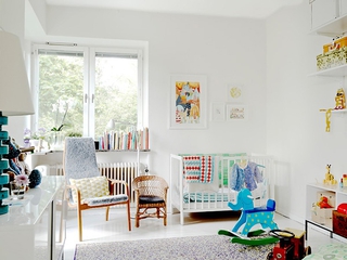白色北欧两居室案例欣赏儿童房窗户