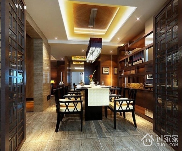 145平中式奢华大宅欣赏餐厅设计