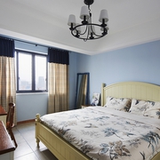 74平蓝色地中海住宅欣赏卧室设计图