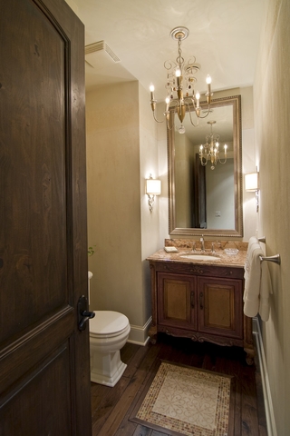 欧式古典别墅装饰效果图洗手间