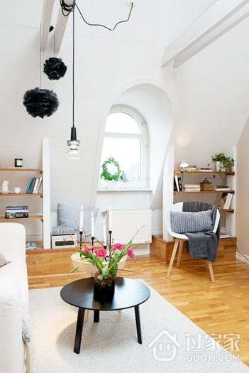 42平白色北欧公寓欣赏客厅设计