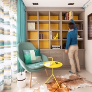 色彩淡雅现代一居室欣赏书房设计